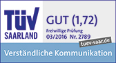 Siegel TÜV Saarland - ERGO Verständliche Kommunikation